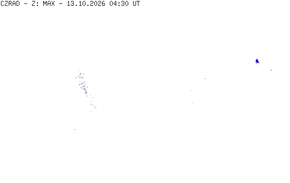 Meteoradar - aktuální srážky 2026-10-13 06:30:00