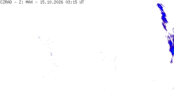 Meteoradar - aktuální srážky 2026-10-15 05:15:00