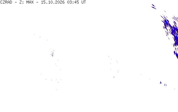 Meteoradar - aktuální srážky 2026-10-15 05:45:00