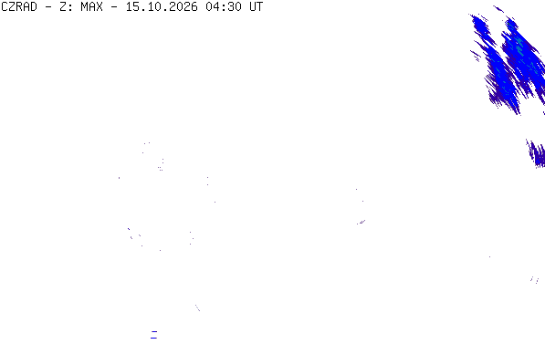 Meteoradar - aktuální srážky 2026-10-15 06:30:00