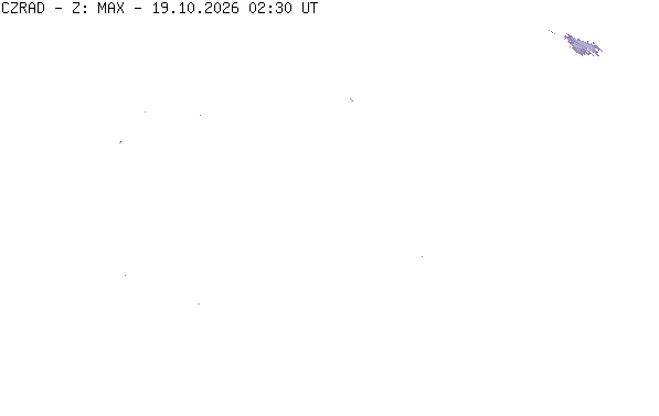 Meteoradar - aktuální srážky 2026-10-19 04:30:00