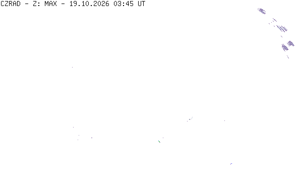 Meteoradar - aktuální srážky 2026-10-19 05:45:00