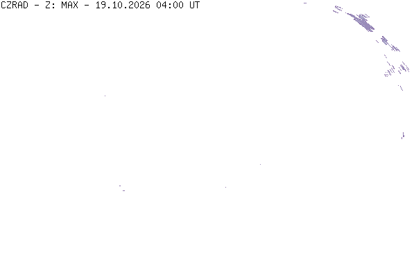 Meteoradar - aktuální srážky 2026-10-19 06:00:00