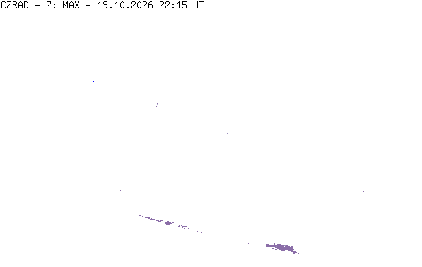 Meteoradar - aktuální srážky 2026-10-20 00:15:00