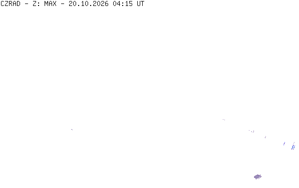 Meteoradar - aktuální srážky 2026-10-20 06:15:00