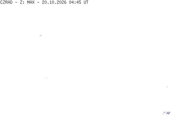 Meteoradar - aktuální srážky 2026-10-20 06:45:00