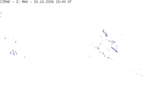 Meteoradar - aktuální srážky 2026-10-20 17:00:00