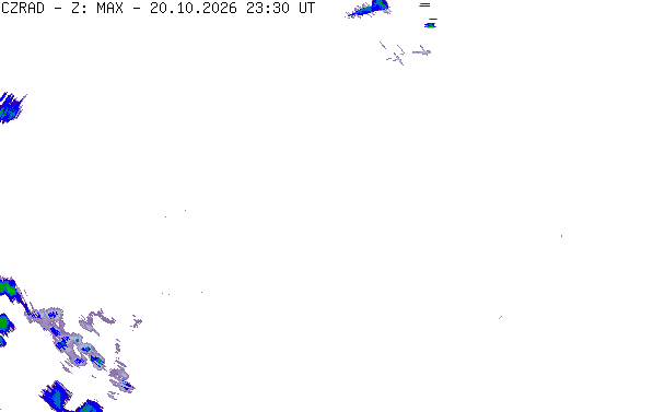 Meteoradar - aktuální srážky 2026-10-21 01:30:00