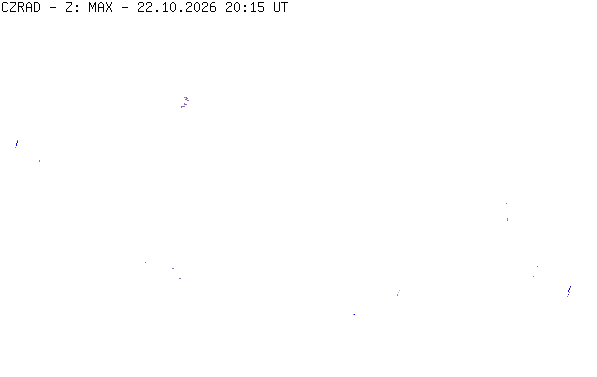 Meteoradar - aktuální srážky 2026-10-22 22:15:00