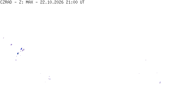 Meteoradar - aktuální srážky 2026-10-22 23:00:00