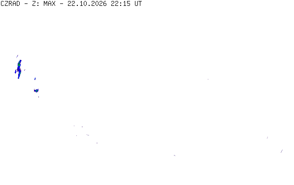 Meteoradar - aktuální srážky 2026-10-23 00:15:00