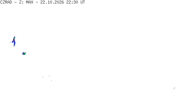 Meteoradar - aktuální srážky 2026-10-23 00:30:00