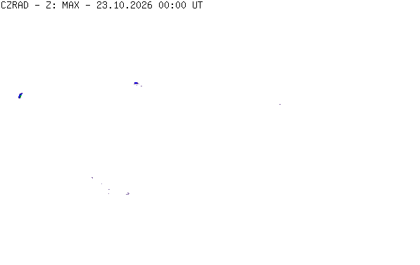 Meteoradar - aktuální srážky 2026-10-23 02:00:00