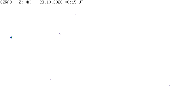 Meteoradar - aktuální srážky 2026-10-23 02:15:00