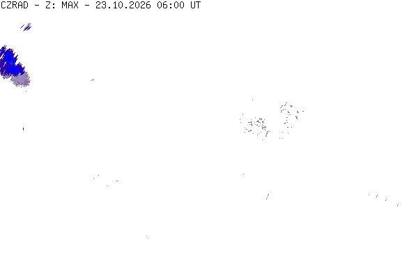 Meteoradar - aktuální srážky 2026-10-23 08:00:00