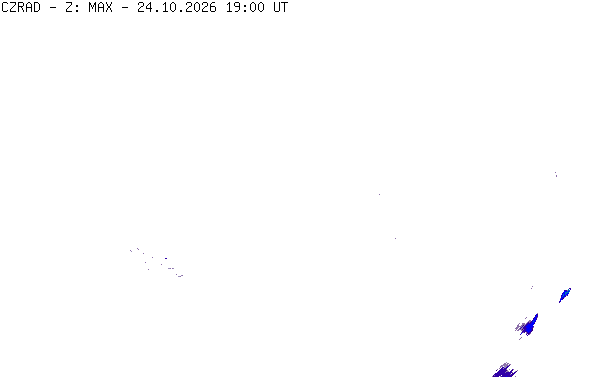 Meteoradar - aktuální srážky 2026-10-24 21:00:00