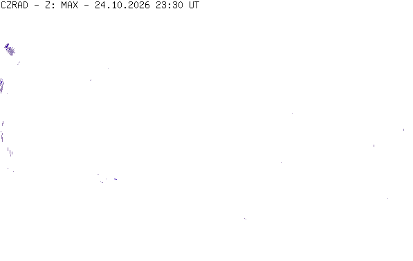 Meteoradar - aktuální srážky 2026-10-25 01:30:00