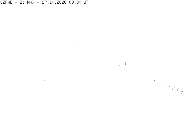Meteoradar - aktuální srážky 2026-10-27 10:30:00