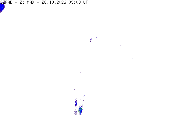 Meteoradar - aktuální srážky 2026-10-28 04:00:00