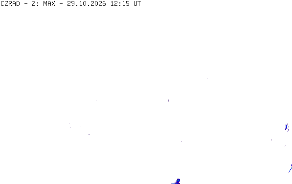 Meteoradar - aktuální srážky 2026-10-29 13:15:00