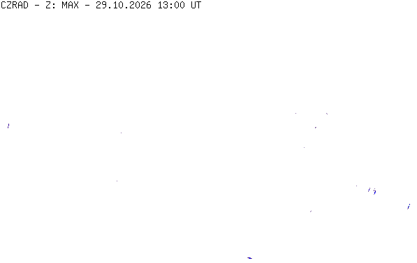 Meteoradar - aktuální srážky 2026-10-29 14:00:00