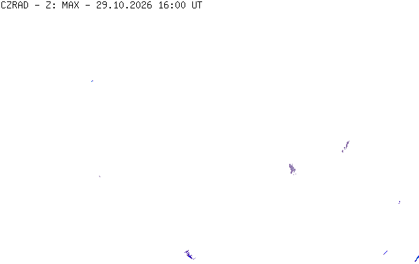 Meteoradar - aktuální srážky 2026-10-29 17:00:00