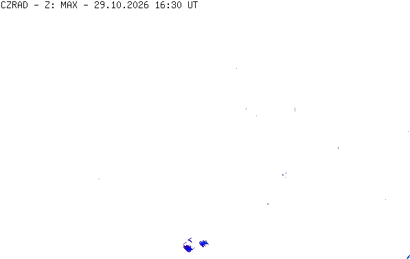 Meteoradar - aktuální srážky 2026-10-29 17:30:00