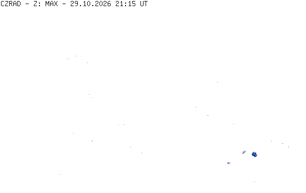Meteoradar - aktuální srážky 2026-10-29 22:15:00