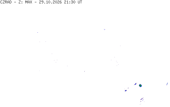Meteoradar - aktuální srážky 2026-10-29 22:30:00