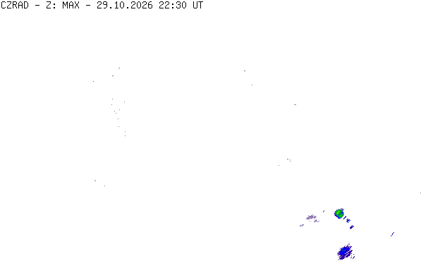 Meteoradar - aktuální srážky 2026-10-29 23:30:00