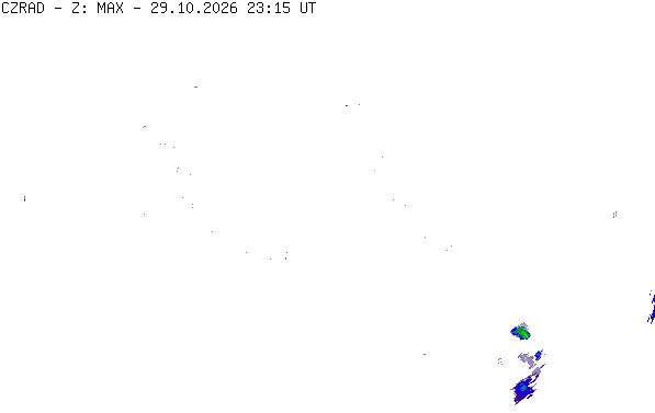 Meteoradar - aktuální srážky 2026-10-30 00:15:00