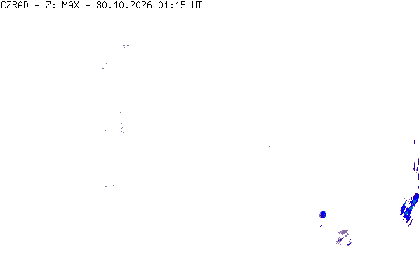 Meteoradar - aktuální srážky 2026-10-30 02:15:00