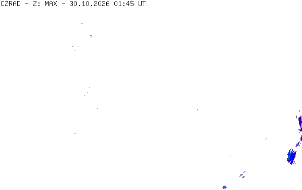 Meteoradar - aktuální srážky 2026-10-30 02:45:00