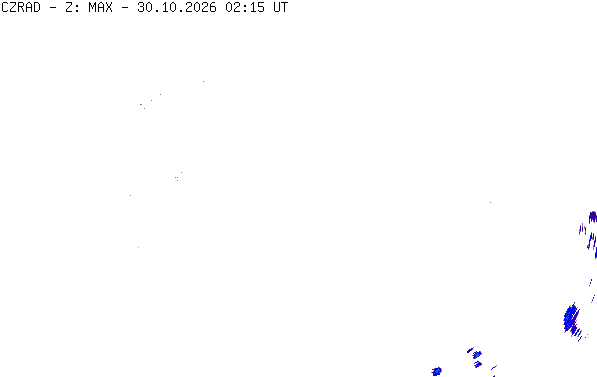 Meteoradar - aktuální srážky 2026-10-30 03:15:00