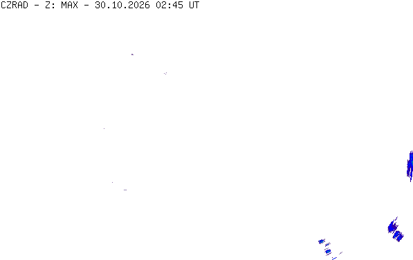 Meteoradar - aktuální srážky 2026-10-30 03:45:00