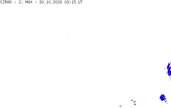Meteoradar - aktuální srážky 2026-10-30 04:15:00
