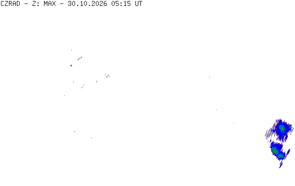 Meteoradar - aktuální srážky 2026-10-30 06:15:00