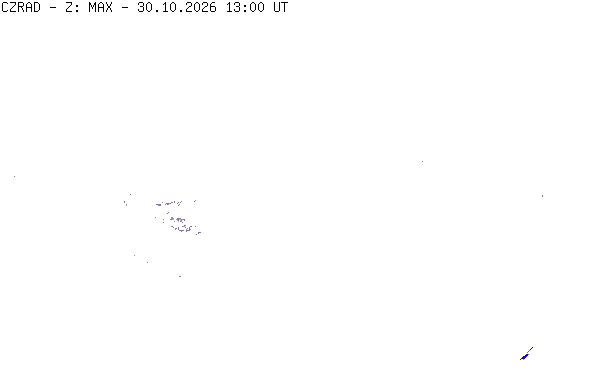 Meteoradar - aktuální srážky 2026-10-30 14:00:00
