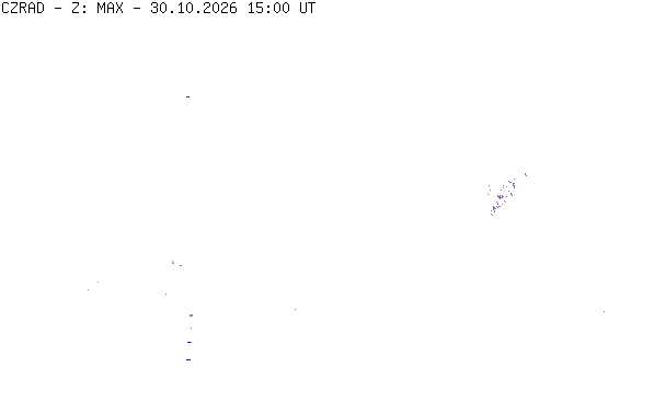 Meteoradar - aktuální srážky 2026-10-30 16:00:00