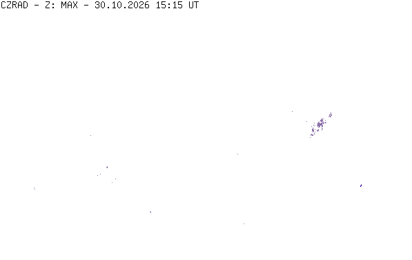Meteoradar - aktuální srážky 2026-10-30 16:15:00