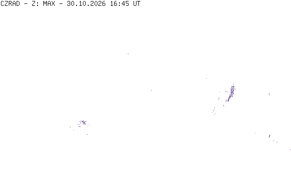 Meteoradar - aktuální srážky 2026-10-30 17:45:00