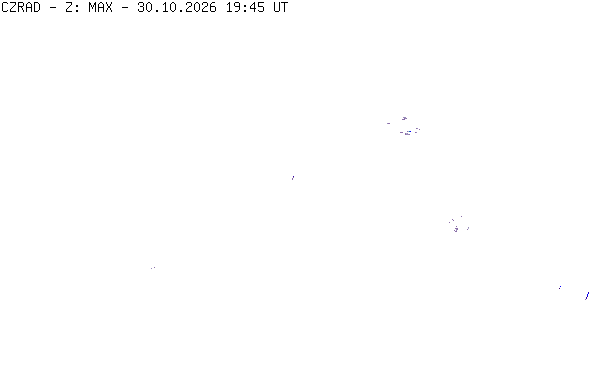 Meteoradar - aktuální srážky 2026-10-30 20:45:00