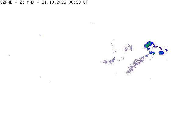 Meteoradar - aktuální srážky 2026-10-31 01:30:00