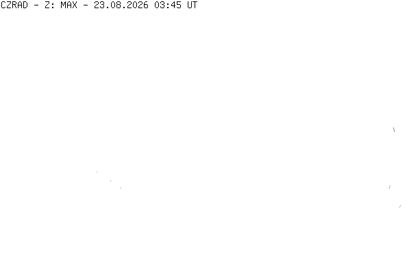 Meteoradar - aktuální srážky 2026-08-23 05:45:00