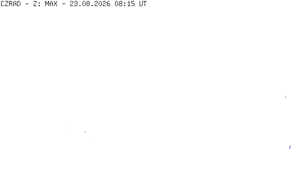 Meteoradar - aktuální srážky 2026-08-23 10:15:00