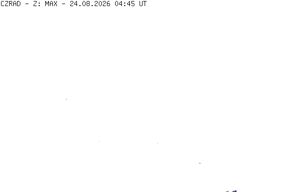 Meteoradar - aktuální srážky 2026-08-24 06:45:00