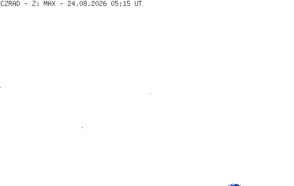 Meteoradar - aktuální srážky 2026-08-24 07:15:00
