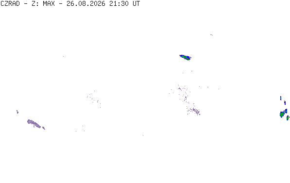 Meteoradar - aktuální srážky 2026-08-26 23:30:00