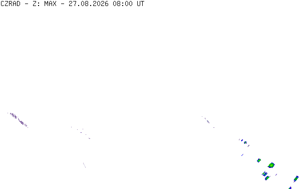 Meteoradar - aktuální srážky 2026-08-27 10:00:00