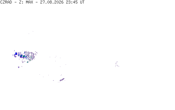 Meteoradar - aktuální srážky 2026-08-28 01:45:00